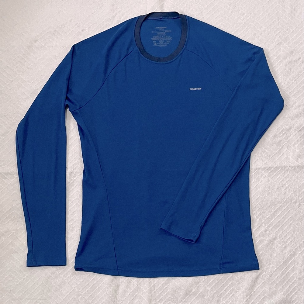 Patagonia Capilene Thermal Shirt Men Medium Blue Long Sleeve